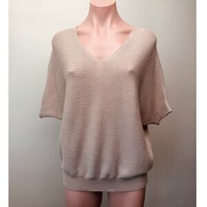 The Reset R Label Essential Pullover Mauve 100% Wool V Neck Dolman Sweater